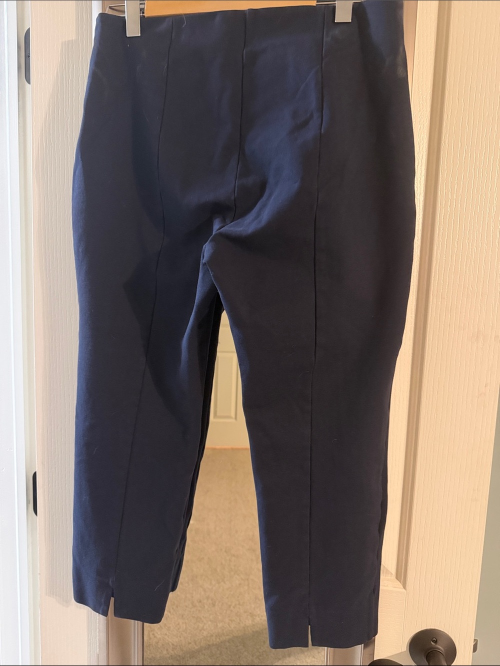 Quince Women's Navy Cropped Dress Pants - Picture 3 of 5